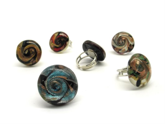 Murano Glass  Ring - Murano ring fantasy - AV0109-TONDO - round shape
