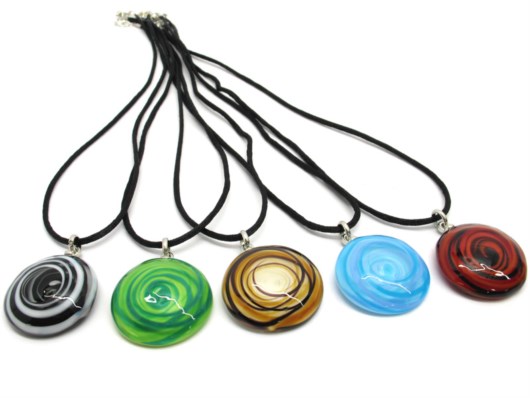 Murano Glass Necklaces - Murano Necklace in curved round shape - COLV0404  - 30 mm in diameter