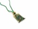 Murano Glass Necklaces - Murano Necklace, in square shape - COLV0168 - 35x30 mm - Green
