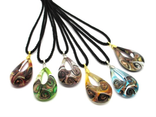 Murano Glass Necklaces - Murano oval Necklaces - COLV0294 - 50x30 mm
