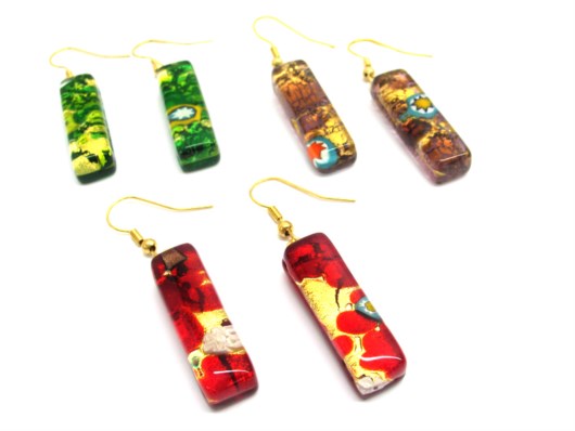 Economic Products - Murano Glass rectangle Earrings - OREL04 - 30x10 mm