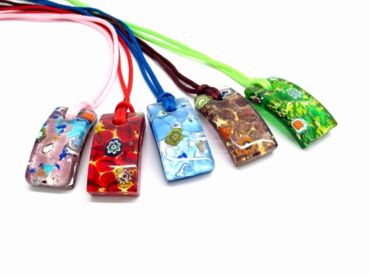 Murano Glass Pendants - Italian Murano Glass Pendants - PEMG0122 - 40x20 mm