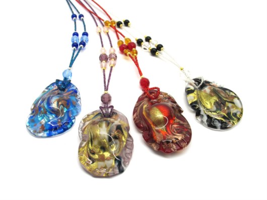 Murano Glass Necklaces - Murano glass oyster Necklaces - COLV0S01 - 50x30 mm